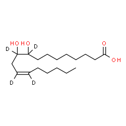 ChemSpider 2D Image | (12Z)-9,10-Dihydroxy(9,10,12,13-~2~H_4_)-12-octadecenoic acid | C18H30D4O4