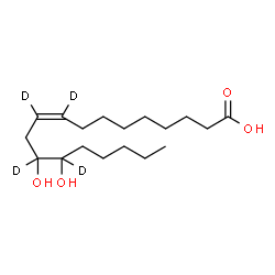 ChemSpider 2D Image | (9Z)-12,13-Dihydroxy(9,10,12,13-~2~H_4_)-9-octadecenoic acid | C18H30D4O4