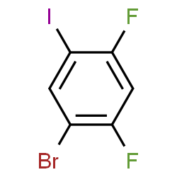 ChemSpider 2D Image | 5-Bromo-2,4-difluoroiodobenzene | C6H2BrF2I