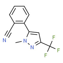 ChemSpider 2D Image | 2-[1-Methyl-3-(trifluoromethyl)-1H-pyrazol-5-yl]benzonitrile | C12H8F3N3