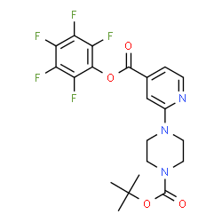 ChemSpider 2D Image | Pentafluorophenyl 2-[4-(tert-butoxycarbonyl)piperazin-1-yl]isonicotinate | C21H20F5N3O4