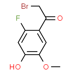 ChemSpider 2D Image | 2-Bromo-1-(2-fluoro-4-hydroxy-5-methoxyphenyl)ethanone | C9H8BrFO3