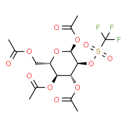 ChemSpider 2D Image | 1,3,4,6-Tetra-O-acetyl-2-O-[(trifluoromethyl)sulfonyl]-alpha-L-glucopyranose | C15H19F3O12S