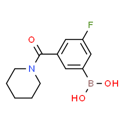 ChemSpider 2D Image | (3-Fluoro-5-(piperidine-1-carbonyl)phenyl)boronic acid | C12H15BFNO3