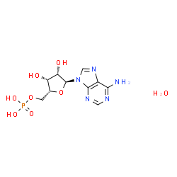 ChemSpider 2D Image | 9-(5-O-Phosphono-alpha-D-lyxofuranosyl)-9H-purin-6-amine hydrate | C10H16N5O8P
