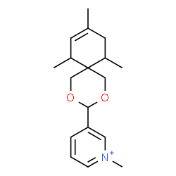 ChemSpider 2D Image | 1-Methyl-3-(7,9,11-trimethyl-2,4-dioxaspiro[5.5]undec-8-en-3-yl)pyridinium | C18H26NO2