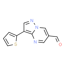 ChemSpider 2D Image | 3-(2-Thienyl)pyrazolo[1,5-a]pyrimidin-6-carbaldehyd | C11H7N3OS