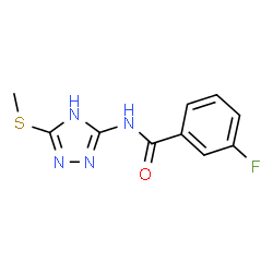 ChemSpider 2D Image | 3-Fluor-N-[3-(methylsulfanyl)-1H-1,2,4-triazol-5-yl]benzamid | C10H9FN4OS