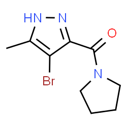 ChemSpider 2D Image | (4-Brom-5-methyl-1H-pyrazol-3-yl)(1-pyrrolidinyl)methanon | C9H12BrN3O