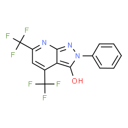 ChemSpider 2D Image | 2-Phenyl-4,6-bis(trifluoromethyl)-2H-pyrazolo[3,4-b]pyridin-3-ol | C14H7F6N3O