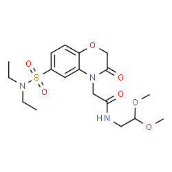 ChemSpider 2D Image | 2-[6-(Diethylsulfamoyl)-3-oxo-2,3-dihydro-4H-1,4-benzoxazin-4-yl]-N-(2,2-dimethoxyethyl)acetamide | C18H27N3O7S