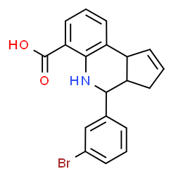 ChemSpider 2D Image | 4-(3-Bromophenyl)-3a,4,5,9b-tetrahydro-3H-cyclopenta[c]quinoline-6-carboxylic acid | C19H16BrNO2