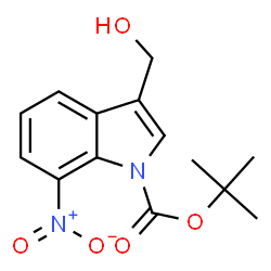 ChemSpider 2D Image | tert-Butyl 3-(hydroxymethyl)-7-nitro-1H-indole-1-carboxylate | C14H16N2O5