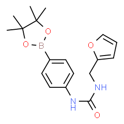 ChemSpider 2D Image | 1-(2-Furylmethyl)-3-[4-(4,4,5,5-tetramethyl-1,3,2-dioxaborolan-2-yl)phenyl]urea | C18H23BN2O4