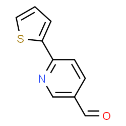 ChemSpider 2D Image | 6-Thien-2-ylnicotinaldehyde | C10H7NOS