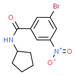 ChemSpider 2D Image | 3-Bromo-N-cyclopentyl-5-nitrobenzamide | C12H13BrN2O3