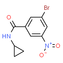 ChemSpider 2D Image | 3-Bromo-N-cyclopropyl-5-nitrobenzamide | C10H9BrN2O3