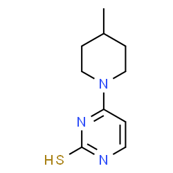 ChemSpider 2D Image | 4-(4-methylpiperidin-1-yl)pyrimidine-2-thiol | C10H15N3S
