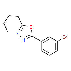 ChemSpider 2D Image | 2-(3-Bromophenyl)-5-butyl-1,3,4-oxadiazole | C12H13BrN2O