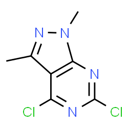 ChemSpider 2D Image | 4,6-Dichloro-1,3-dimethyl-1H-pyrazolo[3,4-d]pyrimidine | C7H6Cl2N4