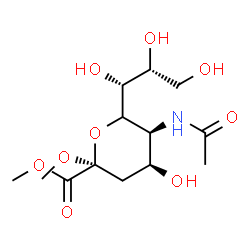 ChemSpider 2D Image | Dimethyl 5-acetamido-3,5-dideoxy-6-[(1R,2R)-1,2,3-trihydroxypropyl]-beta-D-erythro-hex-2-ulopyranosidonate | C13H23NO9