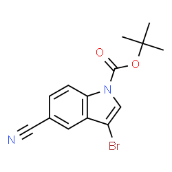 ChemSpider 2D Image | tert-Butyl 3-bromo-5-cyano-1H-indole-1-carboxylate | C14H13BrN2O2