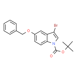 ChemSpider 2D Image | 1-Boc-5-benzyloxy-3-bromoindole | C20H20BrNO3