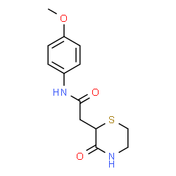 ChemSpider 2D Image | N-(4-Methoxyphenyl)-2-(3-oxo-2-thiomorpholinyl)acetamide | C13H16N2O3S