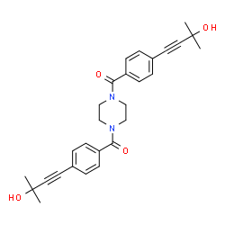ChemSpider 2D Image | 1,4-Piperazinediylbis{[4-(3-hydroxy-3-methyl-1-butyn-1-yl)phenyl]methanone} | C28H30N2O4