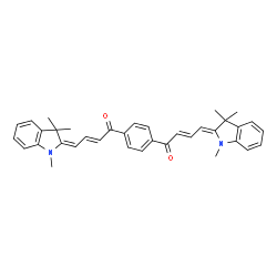 ChemSpider 2D Image | (2E,4E,2'E,4'Z)-1,1'-(1,4-Phenylene)bis[4-(1,3,3-trimethyl-1,3-dihydro-2H-indol-2-ylidene)-2-buten-1-one] | C36H36N2O2