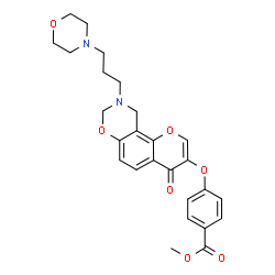 ChemSpider 2D Image | Methyl 4-({9-[3-(4-morpholinyl)propyl]-4-oxo-9,10-dihydro-4H,8H-chromeno[8,7-e][1,3]oxazin-3-yl}oxy)benzoate | C26H28N2O7