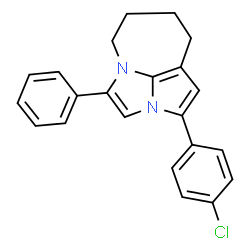 ChemSpider 2D Image | 2-(4-Chlorophenyl)-4-phenyl-5,6,7,8-tetrahydro-2a,4a-diazacyclopenta[cd]azulene | C22H19ClN2