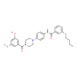 ChemSpider 2D Image | 3-Butoxy-N-{4-[4-(3,5-dimethoxybenzoyl)-1-piperazinyl]phenyl}benzamide | C30H35N3O5