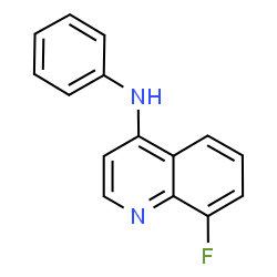 ChemSpider 2D Image | 8-Fluoro-N-phenyl-4-quinolinamine | C15H11FN2