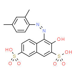ChemSpider 2D Image | 4-[(Z)-(2,4-Dimethylphenyl)diazenyl]-3-hydroxy-2,7-naphthalenedisulfonic acid | C18H16N2O7S2