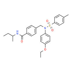 ChemSpider 2D Image | N-sec-Butyl-4-({(4-ethoxyphenyl)[(4-methylphenyl)sulfonyl]amino}methyl)benzamide | C27H32N2O4S