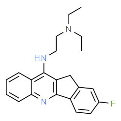 ChemSpider 2D Image | N,N-Diethyl-N'-(2-fluoro-11H-indeno[1,2-b]quinolin-10-yl)-1,2-ethanediamine | C22H24FN3