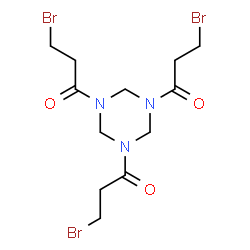 ChemSpider 2D Image | 1,1',1''-(1,3,5-Triazinane-1,3,5-triyl)tris(3-bromo-1-propanone) | C12H18Br3N3O3