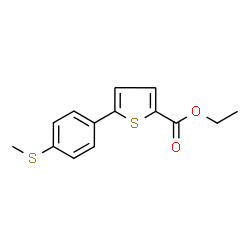 ChemSpider 2D Image | Ethyl 5-[4-(methylsulfanyl)phenyl]-2-thiophenecarboxylate | C14H14O2S2