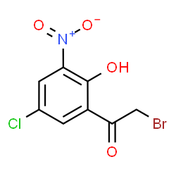 ChemSpider 2D Image | 2-Bromo-1-(5-chloro-2-hydroxy-3-nitrophenyl)ethanone | C8H5BrClNO4