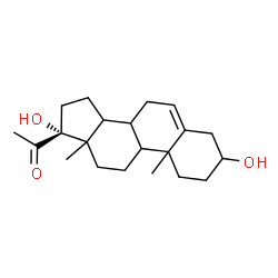 ChemSpider 2D Image | (8xi,9xi,10xi,13xi,14xi)-3,17-Dihydroxypregn-5-en-20-one | C21H32O3