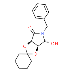 ChemSpider 2D Image | (3a'R,6'S,6a'S)-5'-Benzyl-6'-hydroxytetrahydro-4'H-spiro[cyclohexane-1,2'-[1,3]dioxolo[4,5-c]pyrrol]-4'-one | C17H21NO4