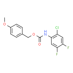 ChemSpider 2D Image | 4-Methoxybenzyl (2-chloro-4,5-difluorophenyl)carbamate | C15H12ClF2NO3