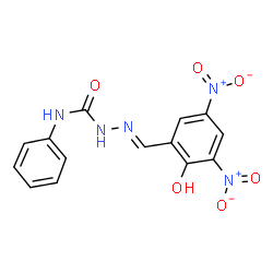 ChemSpider 2D Image | (2E)-2-(2-Hydroxy-3,5-dinitrobenzylidene)-N-phenylhydrazinecarboxamide | C14H11N5O6