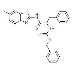 ChemSpider 2D Image | Nalpha-[(Benzyloxy)carbonyl]-N-(6-methyl-1,3-benzothiazol-2-yl)phenylalaninamide | C25H23N3O3S
