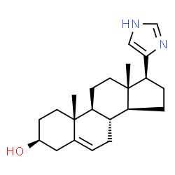 ChemSpider 2D Image | 17beta-(1H-Imidazol-4-yl)androst-5-en-3beta-ol | C22H32N2O