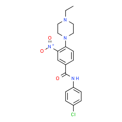 ChemSpider 2D Image | N-(4-Chlorophenyl)-4-(4-ethyl-1-piperazinyl)-3-nitrobenzamide | C19H21ClN4O3