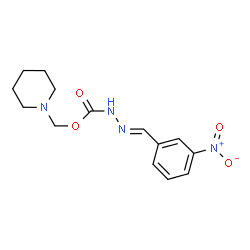 ChemSpider 2D Image | 1-Piperidinylmethyl (2E)-2-(3-nitrobenzylidene)hydrazinecarboxylate | C14H18N4O4