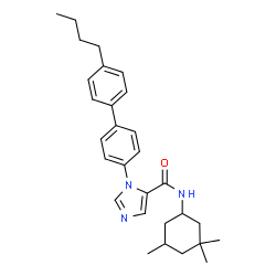 ChemSpider 2D Image | 1-(4'-Butyl-4-biphenylyl)-N-(3,3,5-trimethylcyclohexyl)-1H-imidazole-5-carboxamide | C29H37N3O