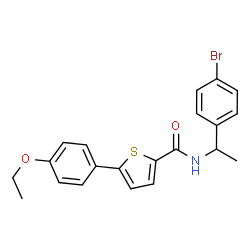 ChemSpider 2D Image | N-[1-(4-Bromophenyl)ethyl]-5-(4-ethoxyphenyl)-2-thiophenecarboxamide | C21H20BrNO2S
